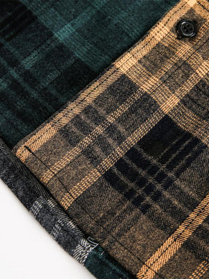 Patchwork-Flanellhemd – Nahaufnahme des Saums | XoKool