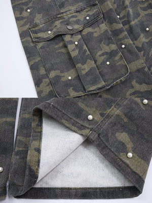 Camo cargo pants – Cargo pocket and hem inner close-up | XoKool