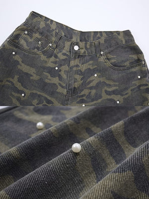 Camo cargo pants – Waist and pearl close-up | XoKool