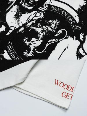 Ringer tee – print and sleeve close-up | XoKool