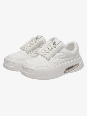 Gesteppte weiße Plateau-Sneaker mit Luftpolster-Ferse – Weiß, Paar | XoKool