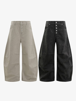 Button fly barrel jeans – both colors side by side | XoKool