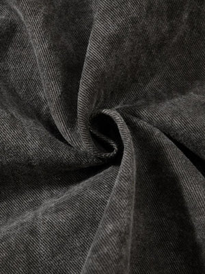 Pleated grey baggy jeans – fabric twill close-up | XoKool