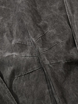 Pleated grey baggy jeans – pleat seam close-up | XoKool