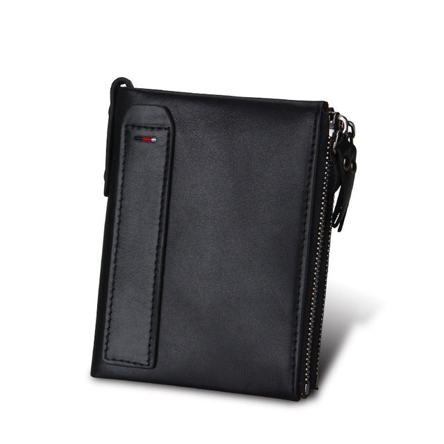 Genuine Leather Zipper Wallet - 5 Colors