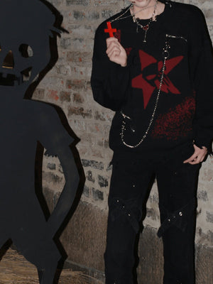 Punk Star Pullover – am Model, Street-Foto | XoKool