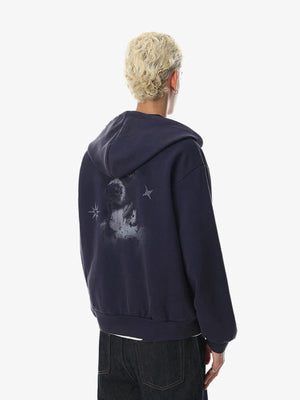 Puppy Zip Hoodie – am Model, Navy, Rückansicht | XoKool