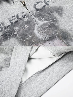 Puppy Zip Hoodie – Nahaufnahme Print und Reißverschluss | XoKool