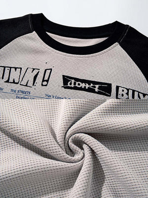 Raglan long sleeve shirt – Print close-up + waffle fabric swirl | XoKool