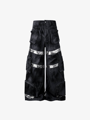 Cargohose – Schwarz, Vorderansicht flach | XoKool