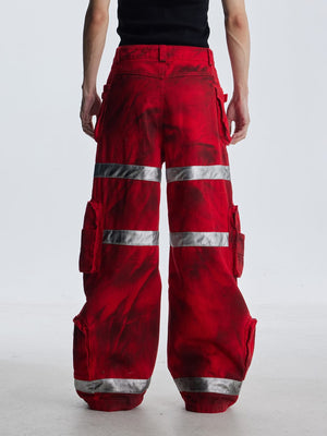 Cargo Pants – Red, on model back | XoKool