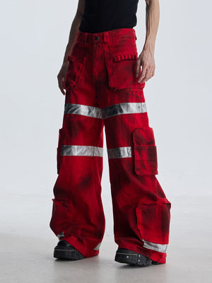 Cargo Pants – Red, on model side | XoKool