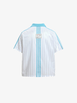 Polo collar soccer shirt – Light blue, back view | XoKool