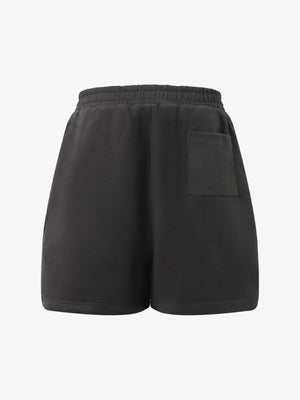 Patch-Shorts – Anthrazitbraun, Rückseite flach | XoKool
