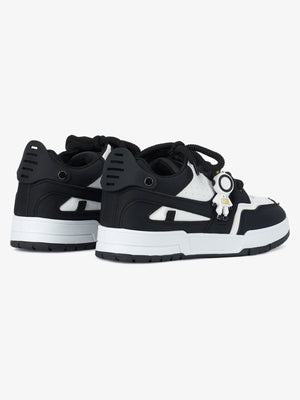 Zapatillas skate con cordones de cuerda – par en Negro, vista trasera 3/4 | XoKool