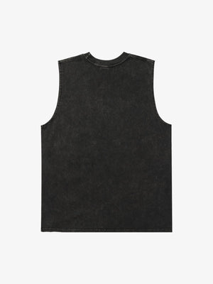 Camiseta sin mangas oversize efecto lavado – Negro, vista trasera | XoKool