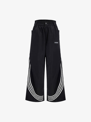 Wide Leg Trainingshose – Schwarz, Vorderansicht | XoKool