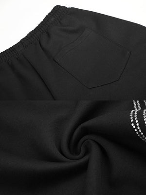 Rhinestone sweatpants – back pocket and fabric close-up | XoKool