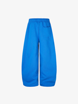 Rhinestone Barrel Leg Sweatpants with Side Stripes – Blue, back view | XoKool