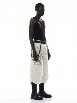 Bolt graphic tank top – on model, side | XoKool