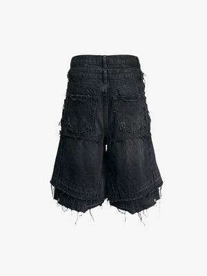 Jorts baggy rotos – Negro, espalda plano | XoKool