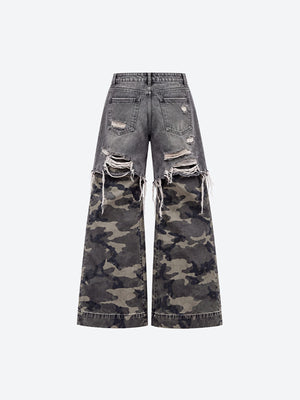 Grey Camo Jeans – back flat | XoKool