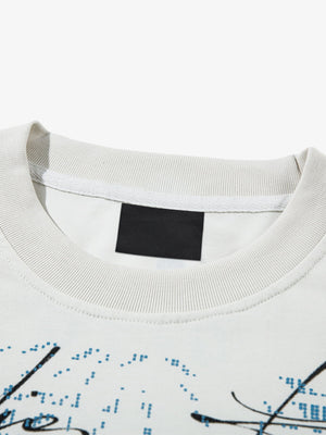 Layered script tee – Off-White, inner neck close-up | XoKool