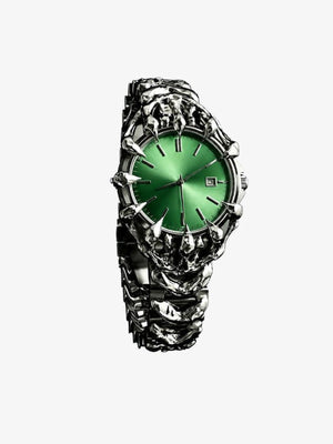 Claw bracelet watch – Green dial, front | XoKool