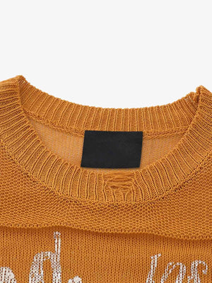 Mesh sweater – Orange, inner neck close-up | XoKool
