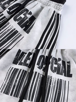 Side stripe sweatpants – Washed Grey print close-ups | XoKool