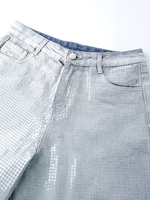 Ombre sequin jeans – front pocket close-up | XoKool