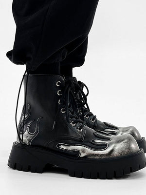 Flame platform boots – on feet, side | XoKool