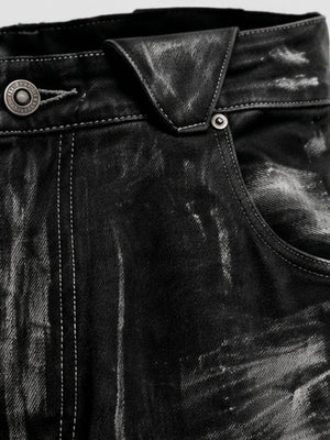 Black cargo jeans – Waistband and pocket close-up | XoKool