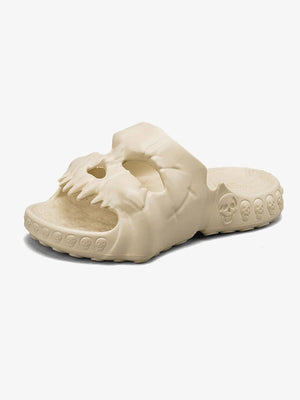 Skull Face Slides aus Formguss – Beige, Seitenansicht | XoKool