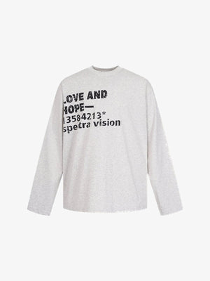 Slogan Long Sleeve T-Shirt in White, Black or Grey – Grey front flat lay | XoKool
