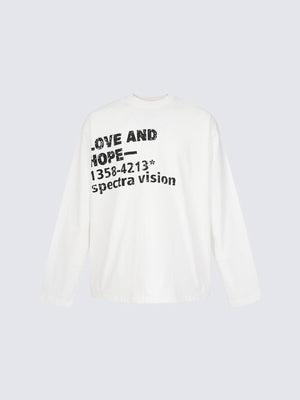Longsleeve mit Slogan in Weiß, Schwarz oder Grau – Weiß, Vorderseite flach | XoKool