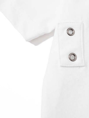 Graphic polo shirt – sleeve grommet tab close-up | XoKool