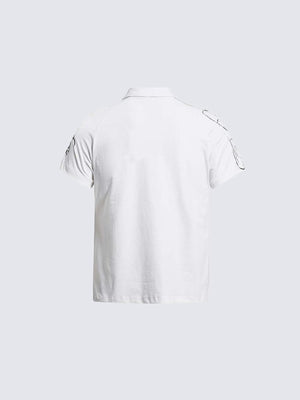 Graphic polo shirt – White, flat back | XoKool