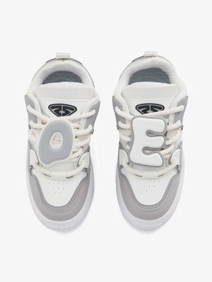 Letter patch skate shoes – Grey, top | XoKool