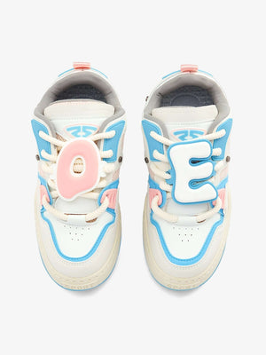 Letter patch skate shoes – Blue, top | XoKool