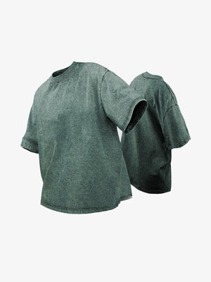 Snow wash boxy tee – Dark Green | XoKool