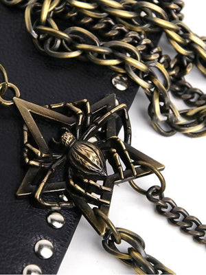 Spider wallet chain – emblem on wallet close-up | XoKool