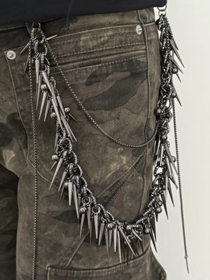 Wallet Chain mit Spikes in Gunmetal – an Camo Hose | XoKool