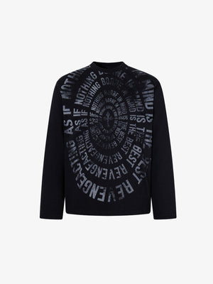 Longsleeve mit Spiral-Schriftzug – Schwarz, Vorderansicht | XoKool