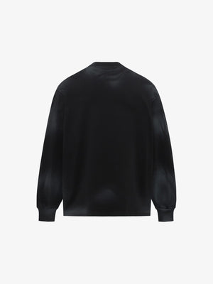 Sweatshirt mit Spray Paint Letter Graphic – Schwarz, hinten flach | XoKool