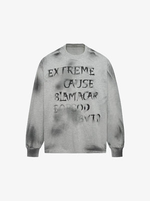 Sweatshirt mit Spray Paint Letter Graphic – Heather Grau, vorne flach | XoKool