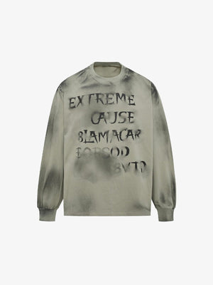 Spray Paint Sweatshirt – Salbeigrün, vorne flach | XoKool