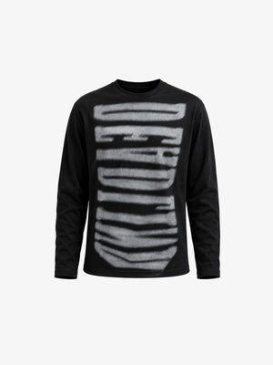 Spray Paint Lettering Graphic Longsleeve – Schwarz, Vorderansicht | XoKool