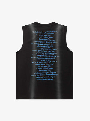 Camiseta sin mangas con pintura en spray – Negro, vista trasera | XoKool