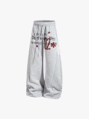 Graphic sweatpants – Heather Grey, front angle | XoKool